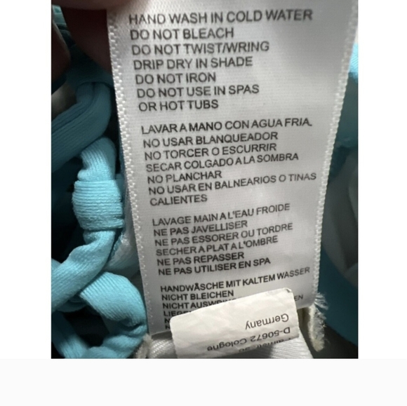 Michael Kors Womens 10 Light blue 1 Piece Bathing Suit Lace up Back Logo Tag - Picture 10 of 10